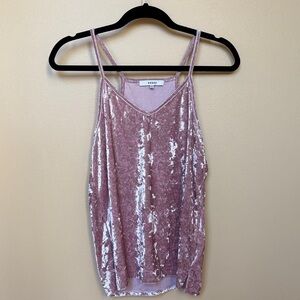Ro & De Velvet Camisole in Blush Pink
